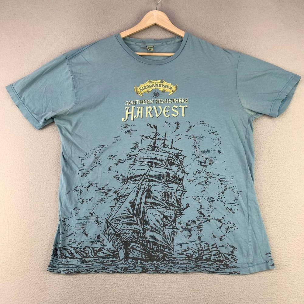 Sierra Nevada Southern Hemisphere Harvest T-Shirt Men XL Blue‎ Ship Cotton Beer